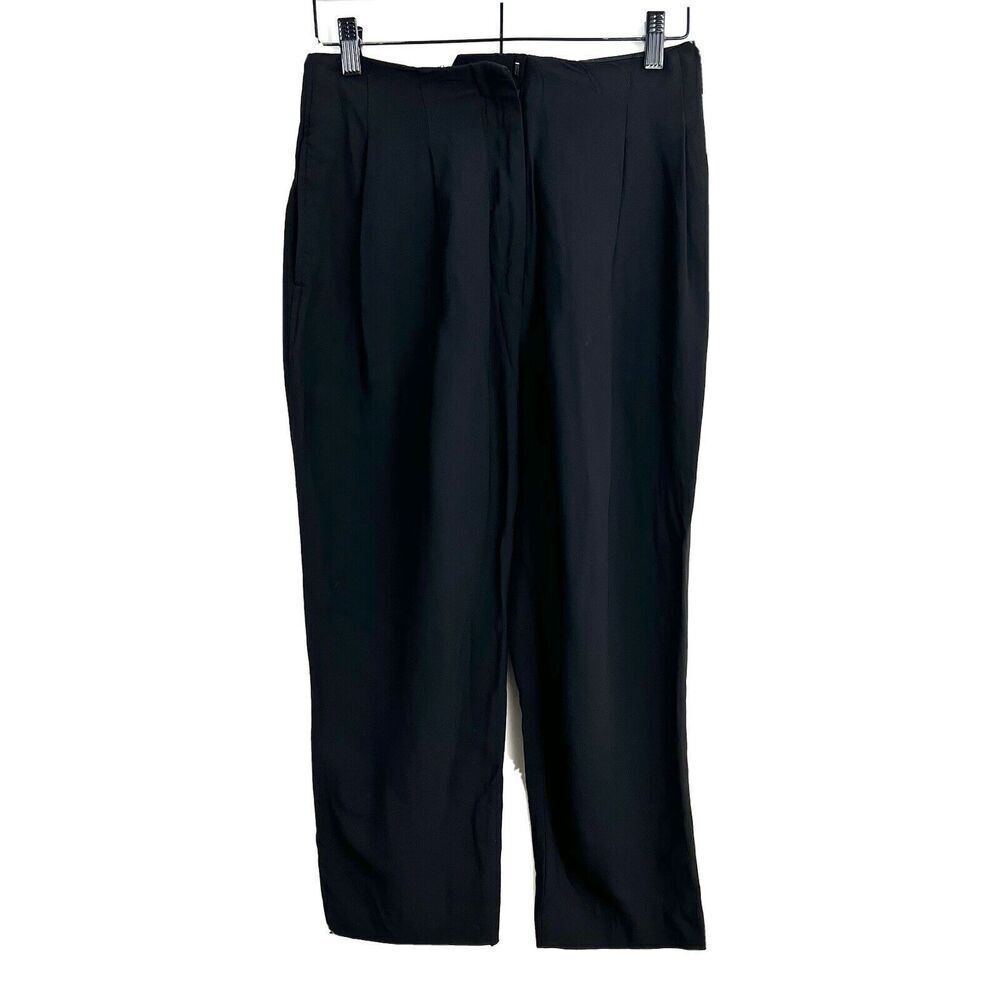 3.1 Phillip Lim Trousers Pants Women’s 8 Black‎ Crepe Cropped Pleated Tapered